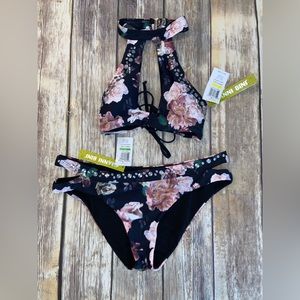 NWT GIANNI BINI Bikini Midnight Garden
